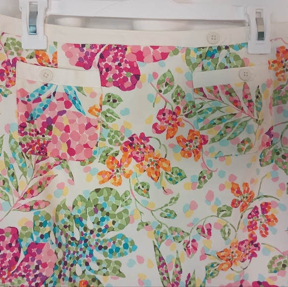 Talbots Bright Multicolor Floral Print Skirt Womens Size 6 A Line Knee Length - Picture 4 of 11